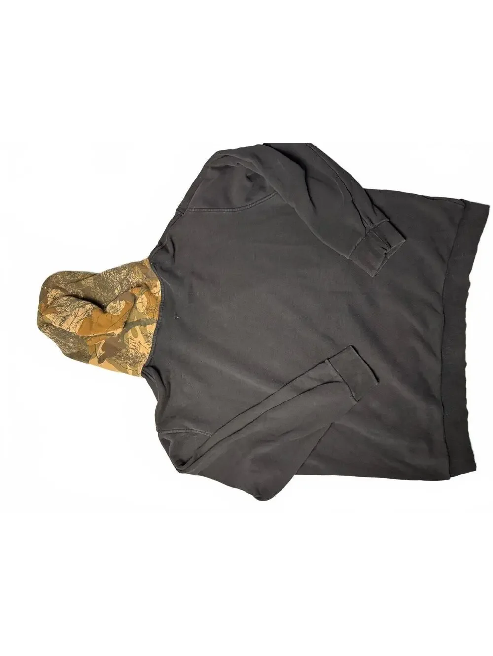 Adidas Black Hoodie with Camouflage Hood and Logo - Size XL